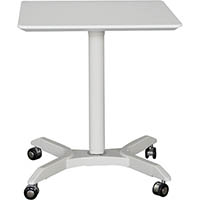 sylex helsinki height adjustable mobile laptop desk 600 x 600mm white