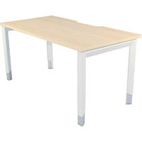 oblique height adjustable single desk 1800 x 750 x 720mm snow maple