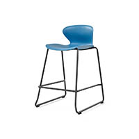 sylex kaleido 650h stool with black sled frame blue seat