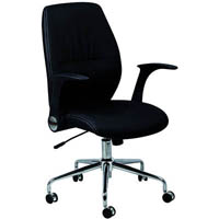 sylex modena task chair medium back arms pu black