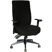 sylex piazza chair high back arms antimicrobial fabric black