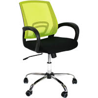 sylex trice task chair medium back 1-lever arms mesh lime black seat