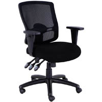 sylex wrangler chair medium mesh back arms antimicrobial fabric black