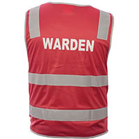 trafalgar hi-vis warden vest day/night red large