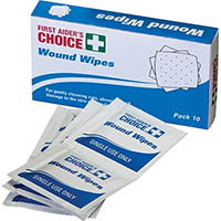 first aiders choice wound wipes pack 10