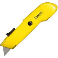 diplomat a27 spring loaded auto return knife 19mm yellow