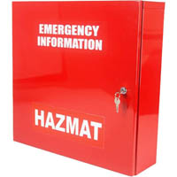 brady cabinet emergency information hazmat large red