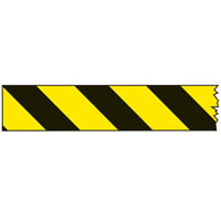 brady economy barricade tape 75mm x 150m black/yellow stripe