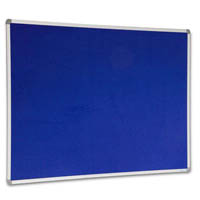 visionchart corporate felt pinboard aluminium frame 1800 x 1200mm royal blue