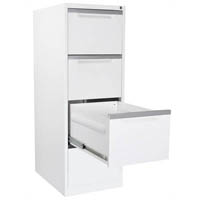 steelco filing cabinet 4 drawer 470 x 620 x 1320mm white satin