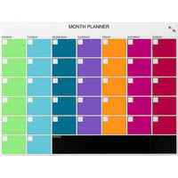 naga magnetic glassboard month planner 800 x 600mm multi colour