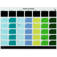 naga magnetic glassboard month planner 1200 x 900mm multi colour