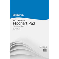initiative flipchart pad 70gsm 40 sheets 590 x 890mm white pack 2