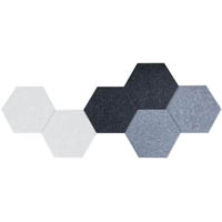 sana acoustic shapes hexagons 300 x 260mm assorted pack 6