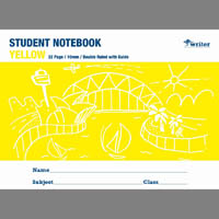writer student notebook 10mm double ruled/guide 32 page 250 x 175mm yellow