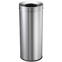 compass garbage bin round 28 litre silver