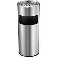 compass stainless steel lobby bin with ashtray 10 litre