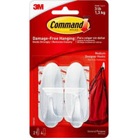 command adhesive designer medium hooks white pack 2 hooks and 4 strips