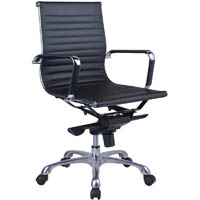 naples executive chair medium back aluminium base arms pu black