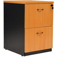 oxley filing cabinet 2 drawer 476 x 550 x 715mm beech/ironstone