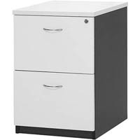 oxley filing cabinet 2 drawer 476 x 550 x 715mm white/ironstone
