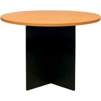 oxley round meeting table 900mm diameter beech/ironstone
