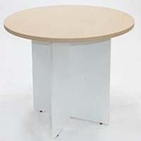 oxley round meeting table 1200mm diameter oak/white