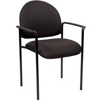 ys design stacking visitors chair medium back arms black
