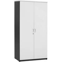 oxley full door storage cupboard 900 x 450 x 1800mm white/ironstone