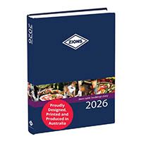 zions 2025 table bookings diary 2-page per day 300 x 210mm blue