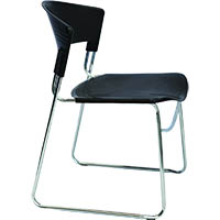 rapidline zola chair plastic stacking linking chrome frame black
